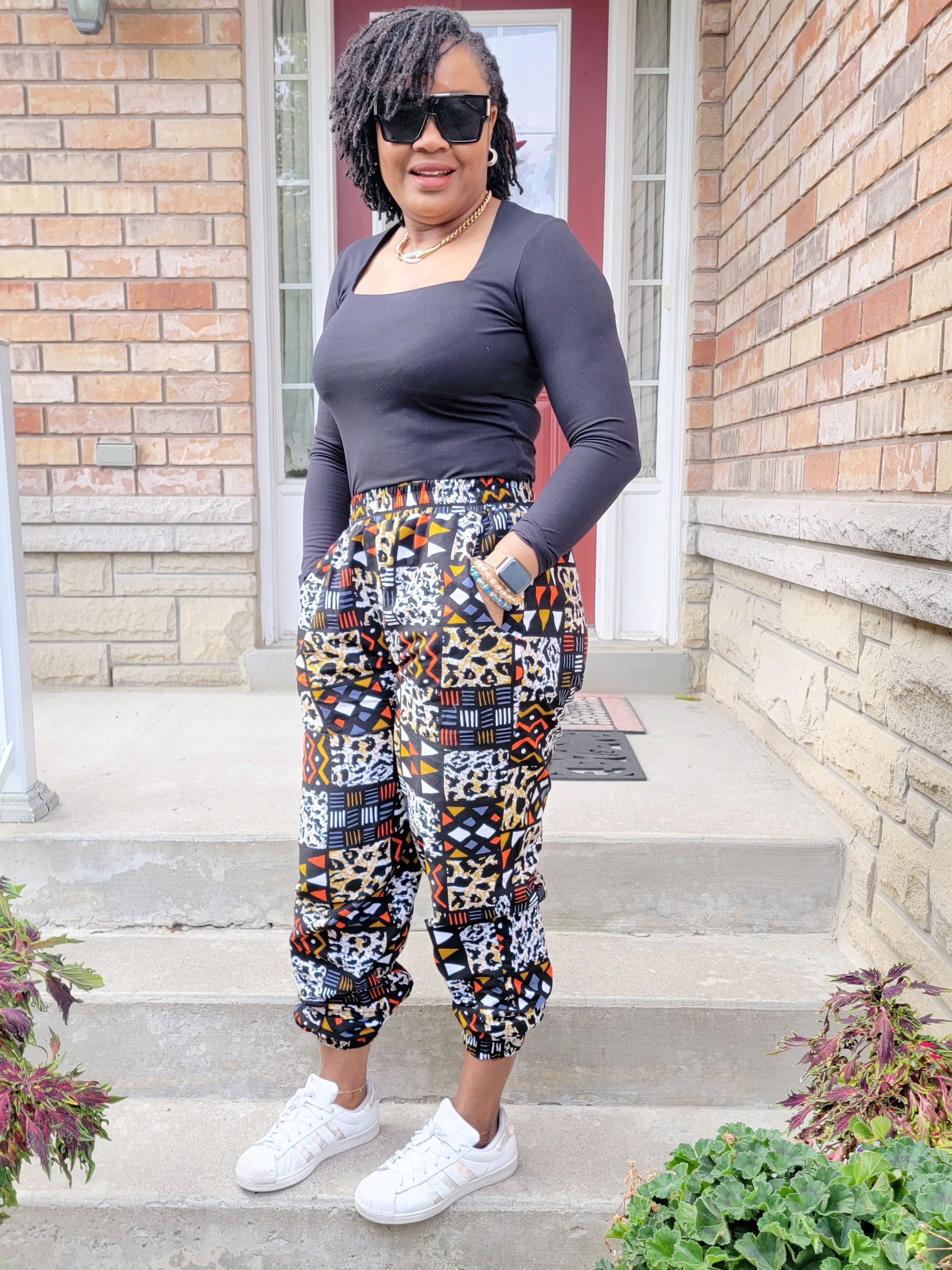 Ankara Jogger Pants with Bandana