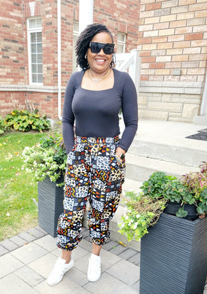 Ankara Jogger Pants with Bandana