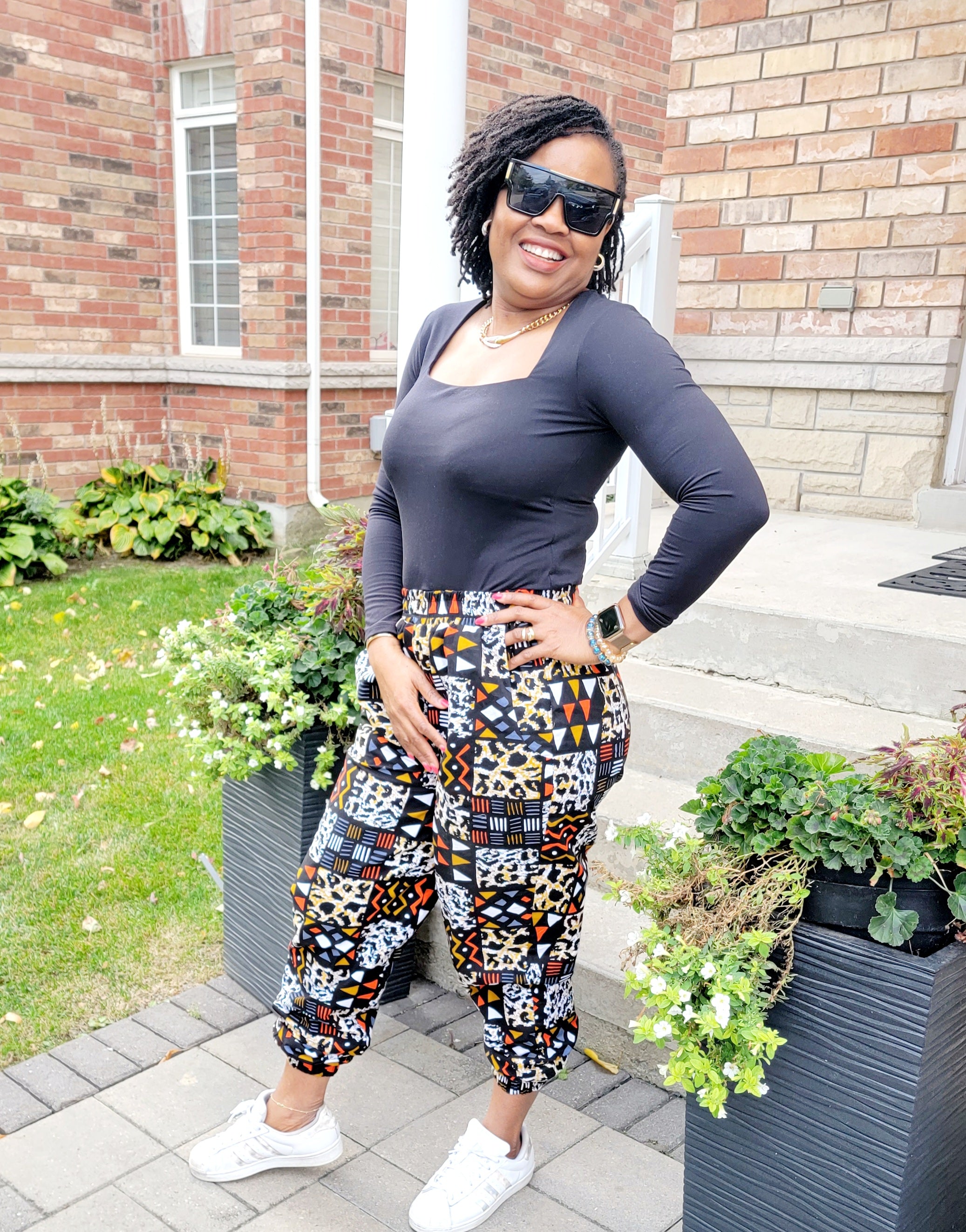 Ankara Jogger Pants with Bandana