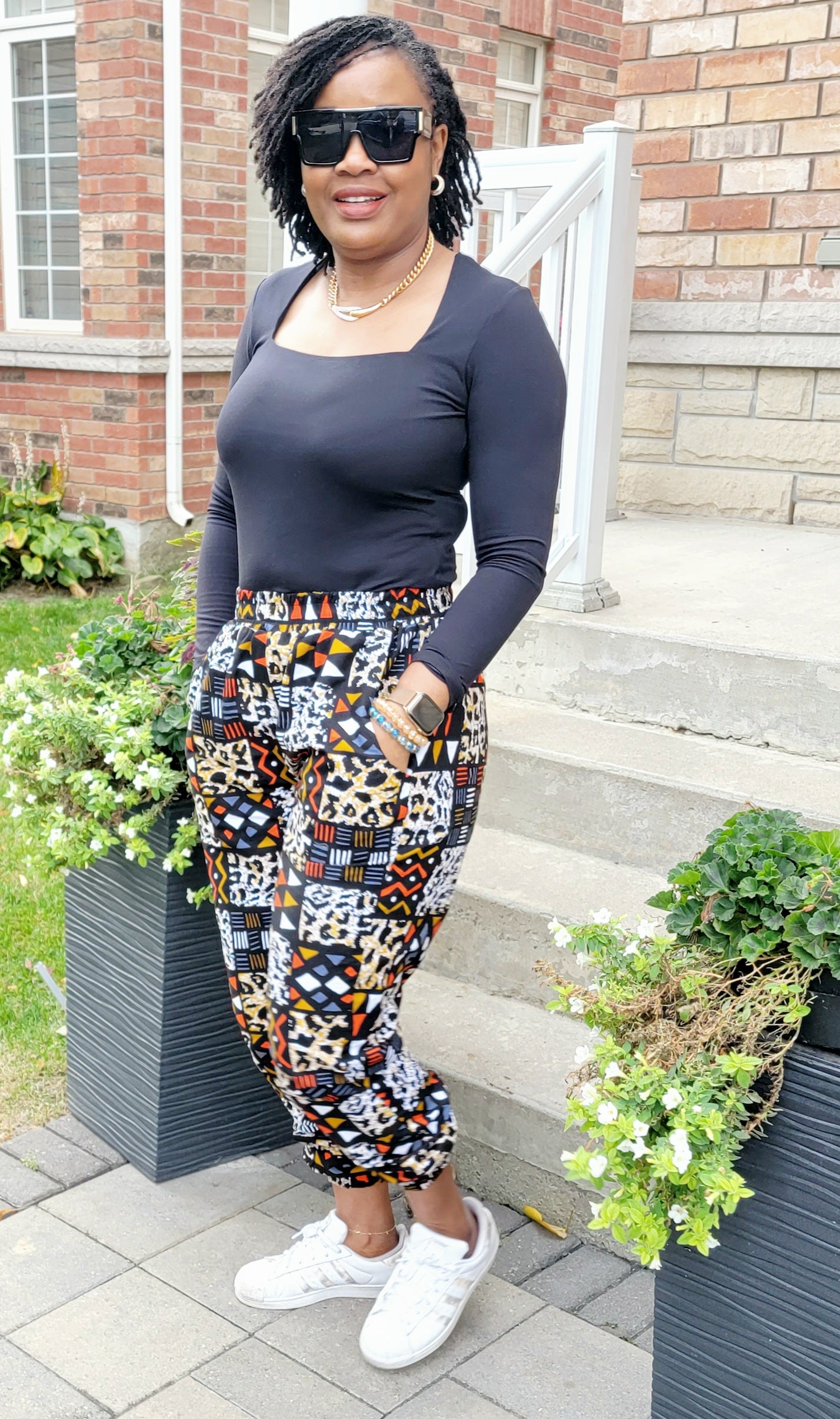 Ankara Jogger Pants with Bandana