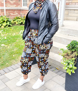 Ankara Jogger Pants with Bandana