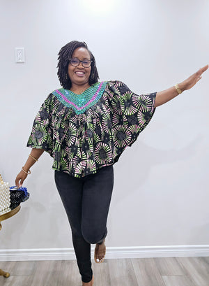 Ankara Beaded Blouse/Top