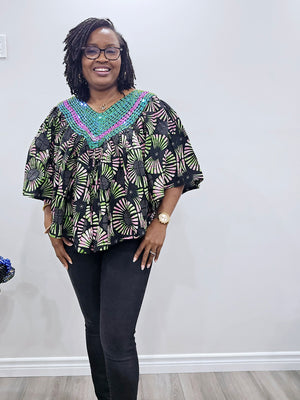 Ankara Beaded Blouse/Top