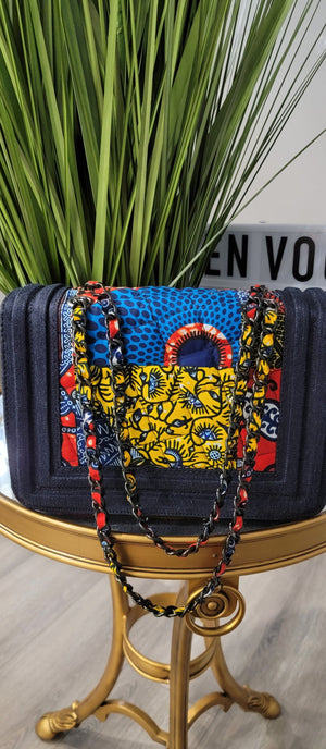 Ankara Denim Bag