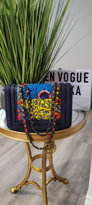 Ankara Denim Bag