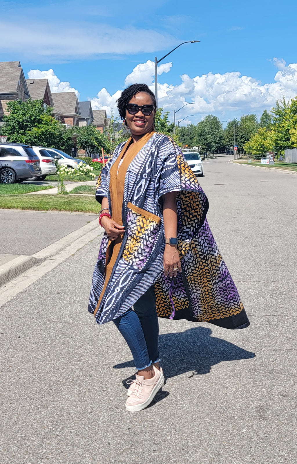 Kemi Hi-Low Tie Side Adire Kimono