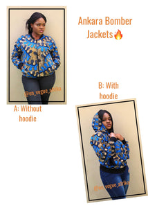 Ankara Bomber Jacket (with or without hood)
