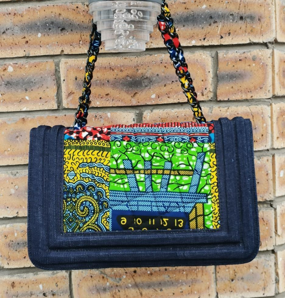 Ankara Denim Bag