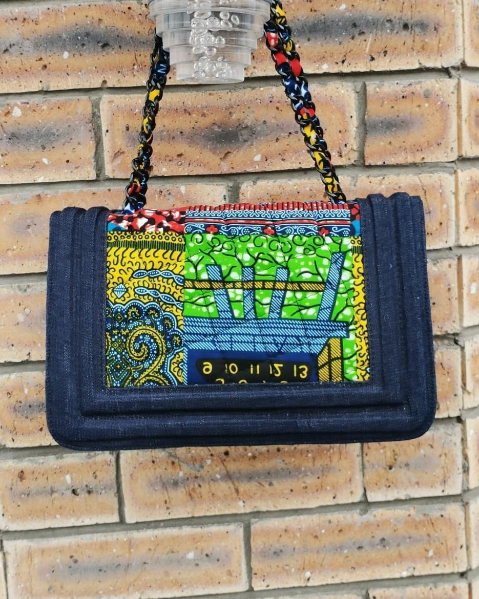 Ankara Denim Bag